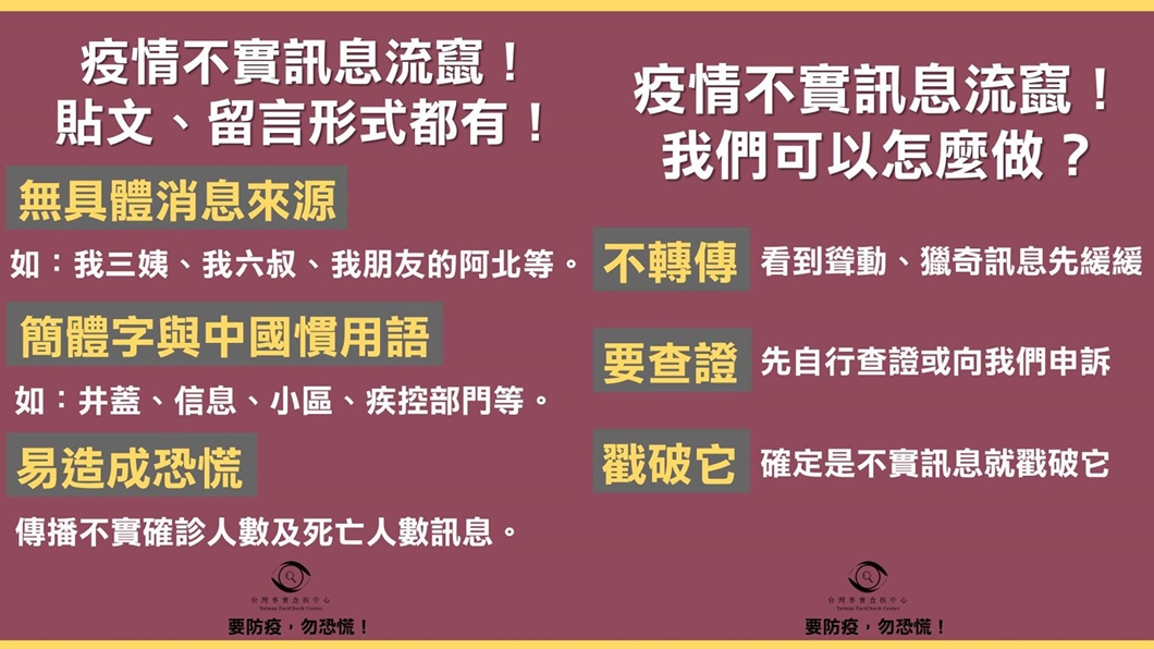 武漢肺炎疫情謠言多 事實查核中心指3大共同點