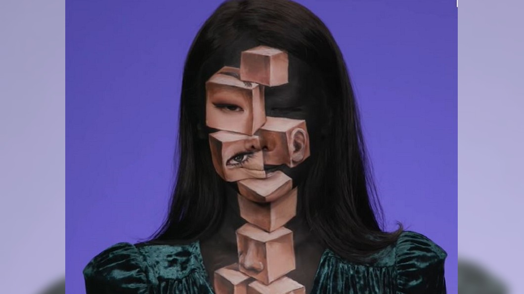 視覺藝術家大展身手 把臉當畫布做出3D藝術