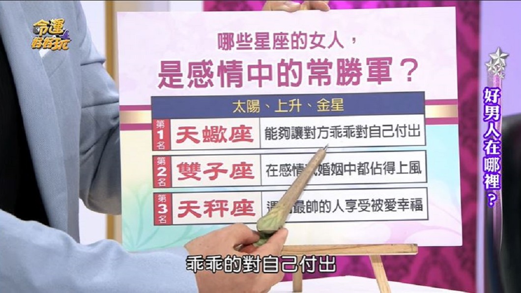 星座專家艾菲爾分析「感情中常勝軍」星座女前3名。(圖/翻攝自命運好好玩Youtube頻道)