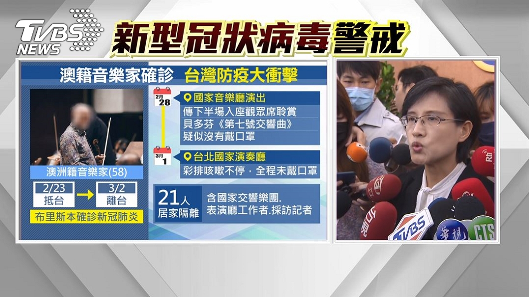 文化部長鄭麗君今受訪證實,該名音樂家曾2度走入觀眾席。(圖/TVBS)