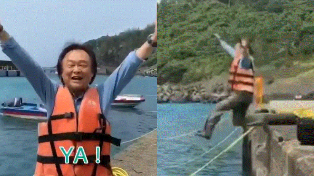 王世堅兌現承諾!岸邊跳海興奮喊「YA」