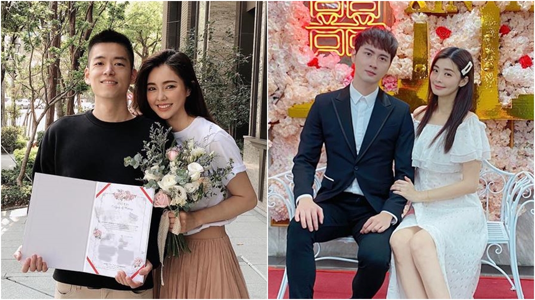 凱渥名模陳郁安(左圖)、女星夏如芝(右圖)今(23日)宣布結婚。(圖/翻攝自陳郁安臉書、夏如芝臉書)