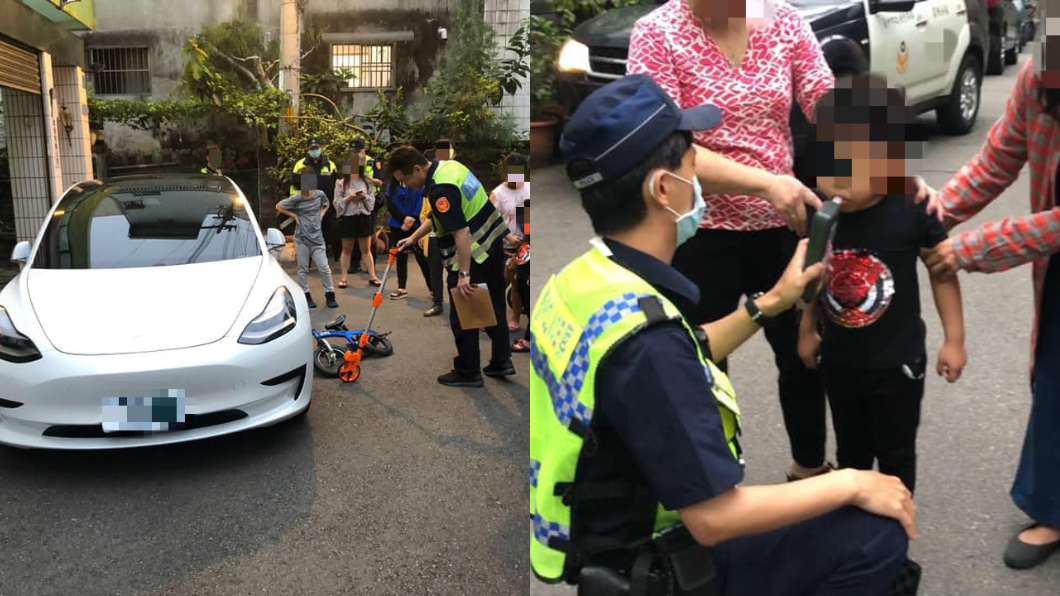 5歲童腳踏車撞凹「百萬特拉斯」 超萌酒測畫面曝光