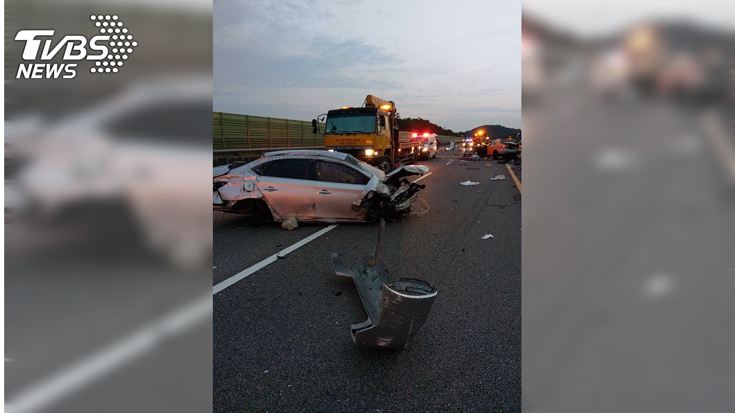 國道苑裡路段死亡車禍 3車追撞釀1死1傷
