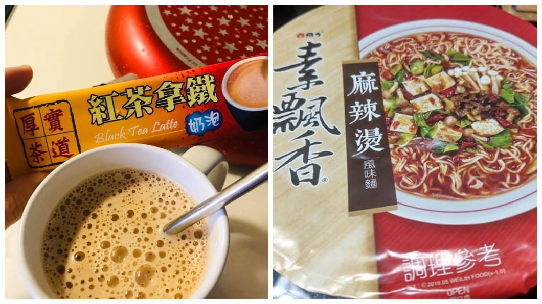 有網友分享全聯有1款泡麵和1款紅茶拿鐵超美味。(圖/翻攝自臉書社團「我愛全聯-好物老實説」)