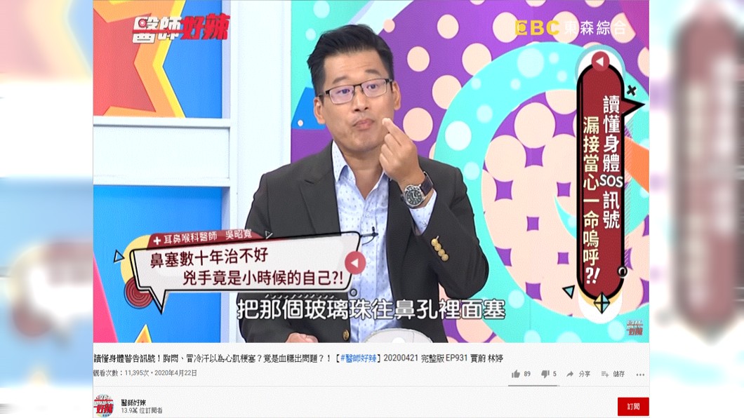 (圖／翻攝自《醫師好辣》YouTube)