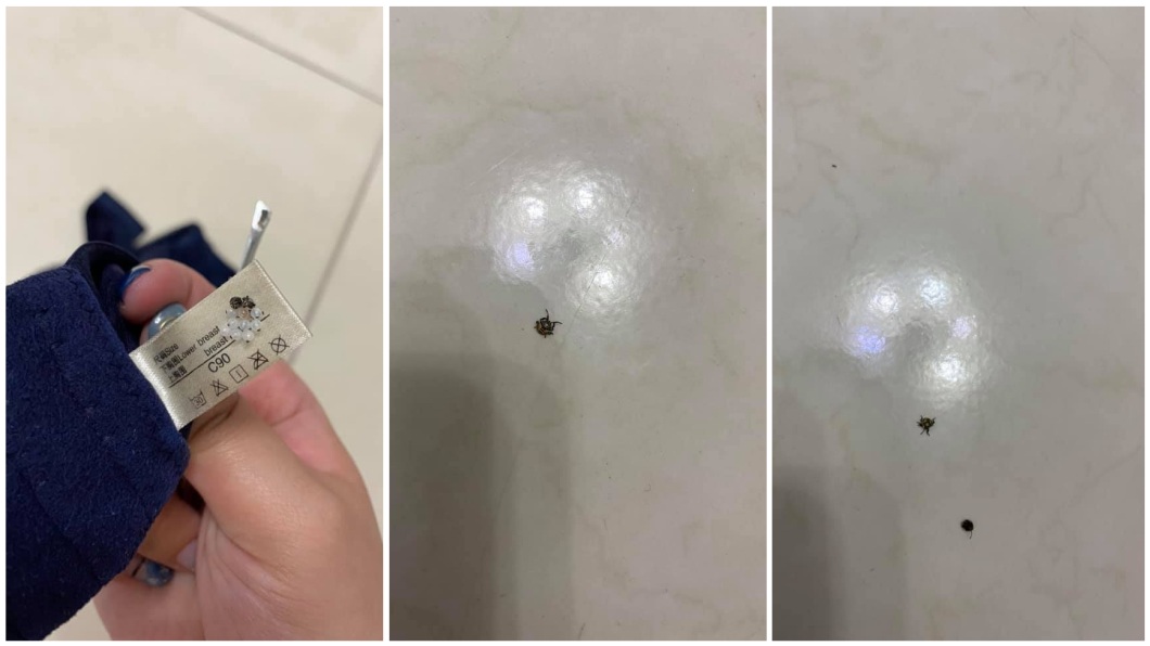 有女網友分享自己的內衣側邊的標籤上,出現了9顆像是珍珠的裝飾物。(圖/翻攝自爆怨公社)