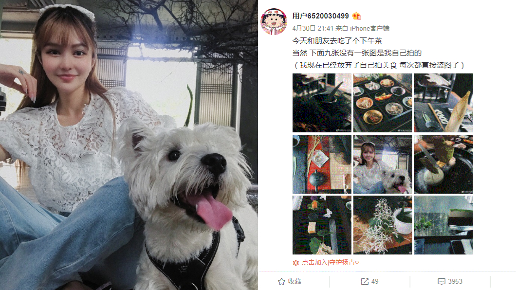 (圖／翻攝自周揚青微博小號)