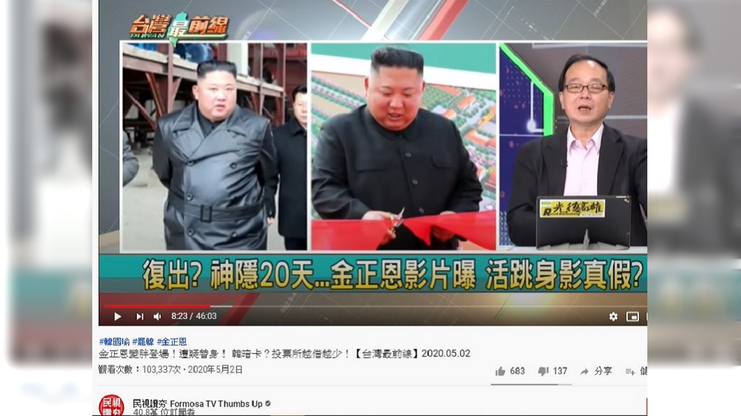 名嘴王瑞德出，此次現身的金正恩有「兩點」與昔日不同。(圖／翻攝自民視讚夯 Formosa TV Thumbs Up Youtube頻道)