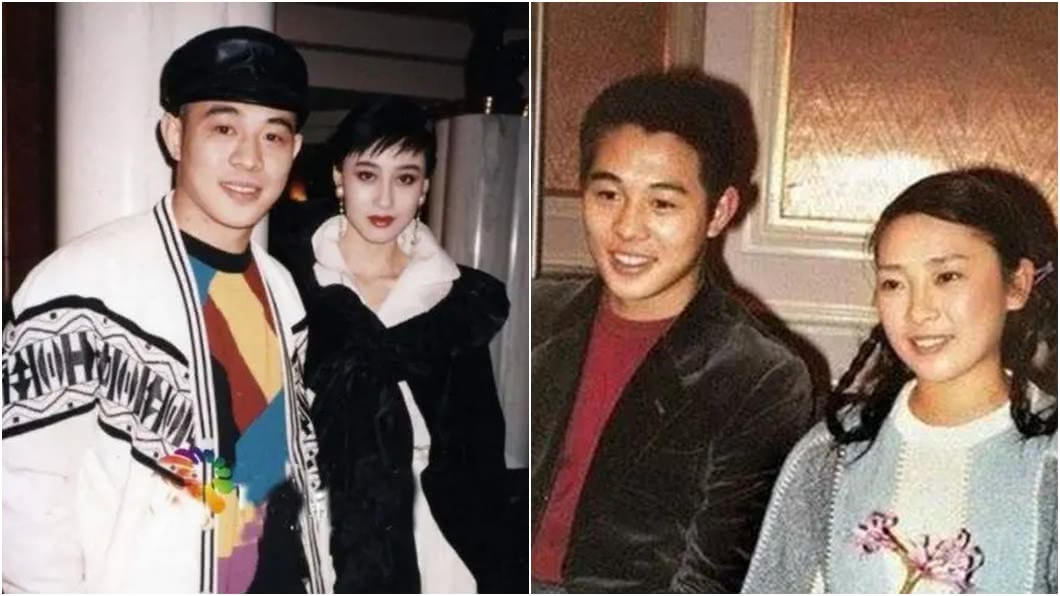 李連杰與利智(左圖);李連杰與黃秋燕(右圖)。(圖/翻攝自微博)