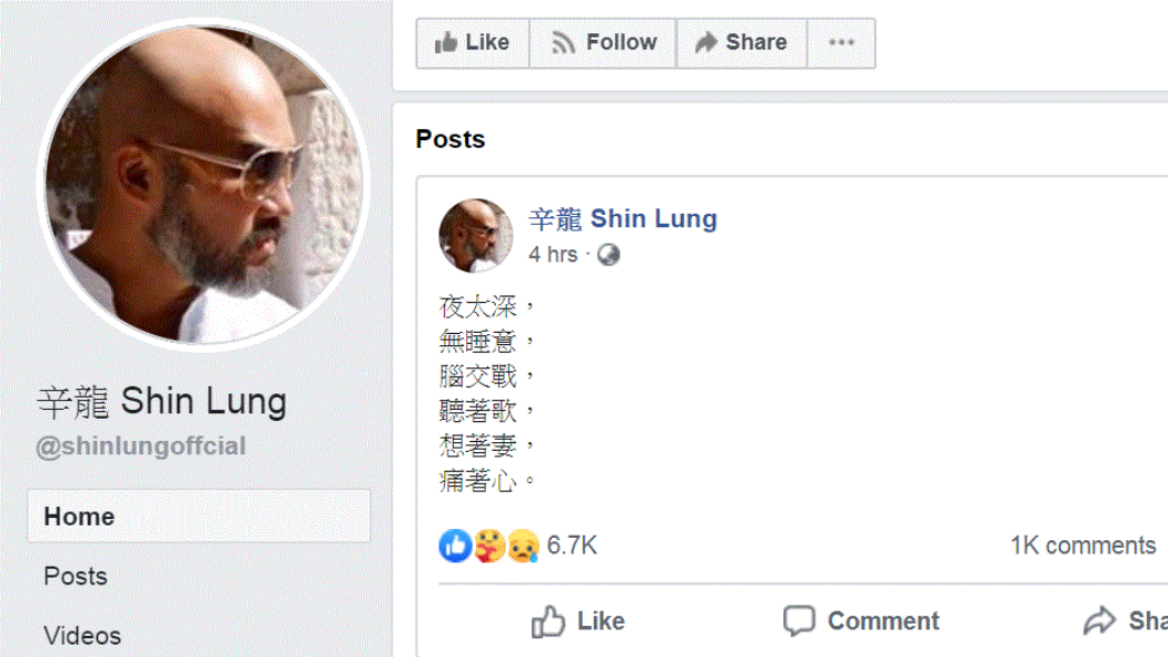 (圖／翻攝自辛龍臉書)