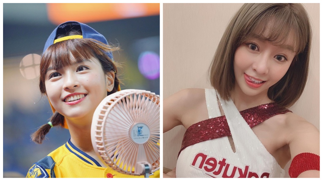 日媒介紹中職12名啦啦隊員,其中峮峮打頭陣,接著是Yuri。(圖/翻攝自峮峮(吳函峮)和Yuri(陳怡叡)臉書合成)