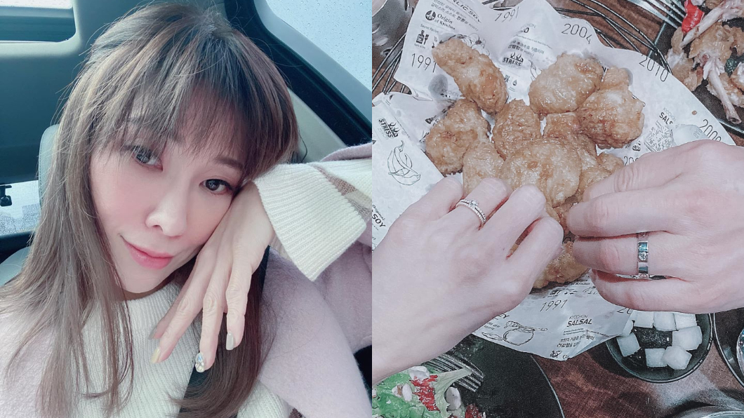 Kimiko今年初答應男友求婚,曬出婚戒放閃。(圖/翻攝自KIMIKO臉書)