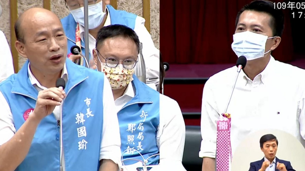 韓國瑜(圖左)接受議員宋立彬質詢。(圖/翻攝自高雄市議會網站)