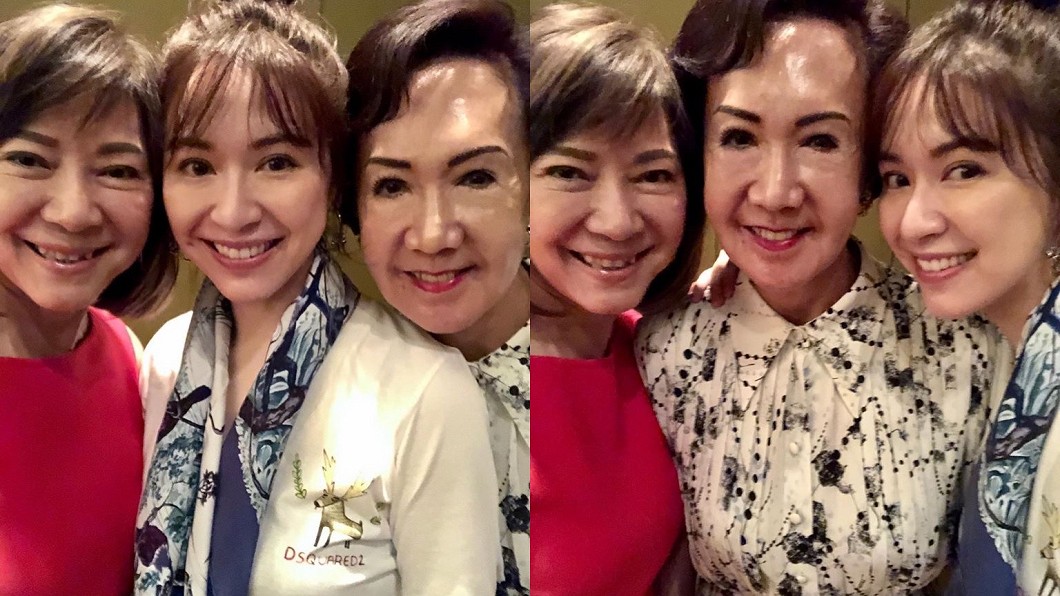 蔡依珊曬出和兩位媽媽的自拍照,77歲連方瑀近況曝光。(圖/翻攝自蔡依珊臉書)
