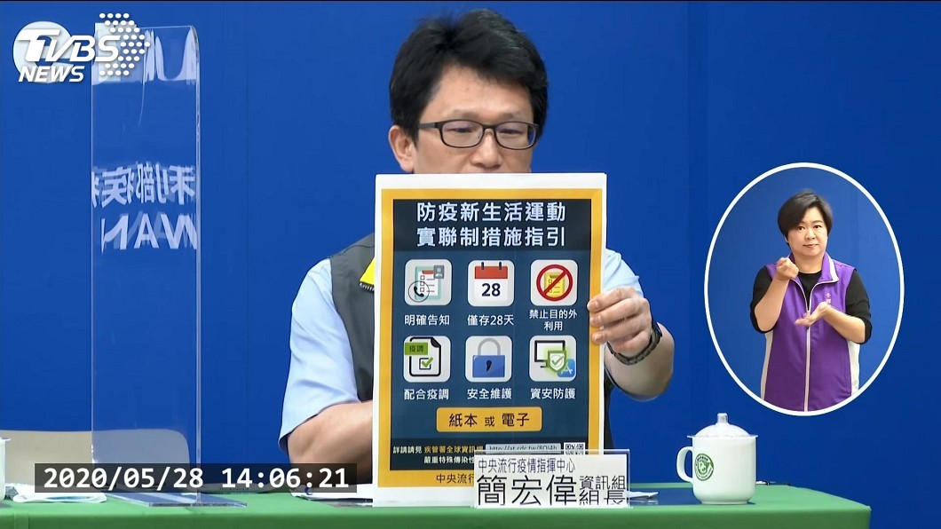 「實聯制指引」公布 防個資濫用最多存放28天須銷毀