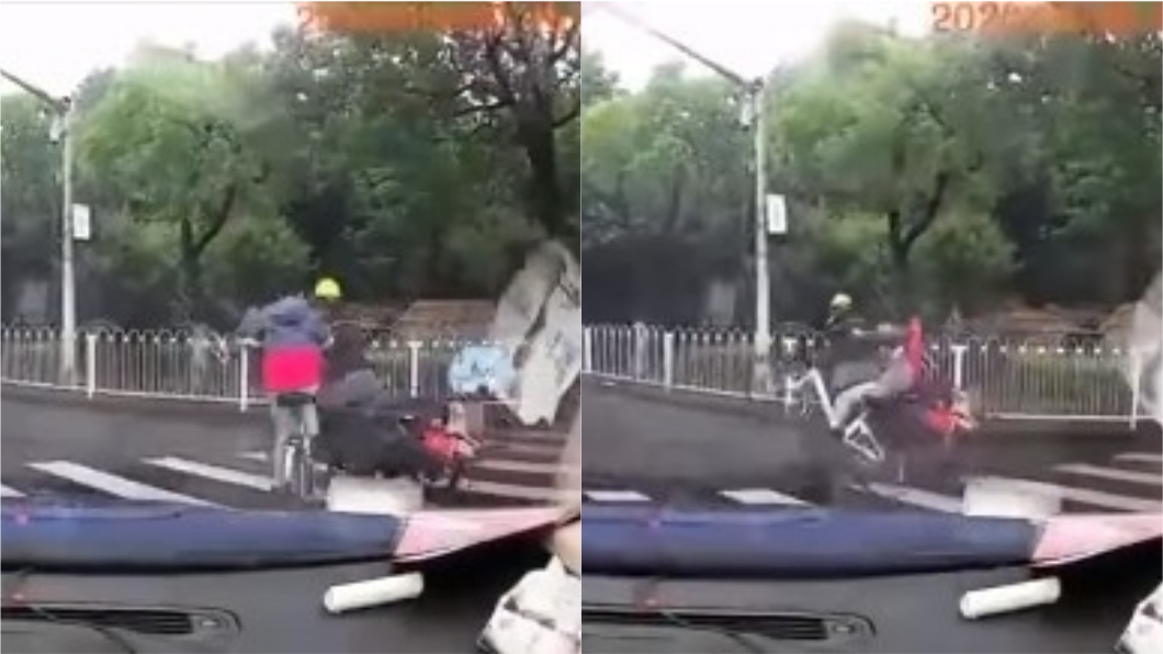 「老司機帶帶我~」男子撞車遇到愛 躺阿伯後坐被載走