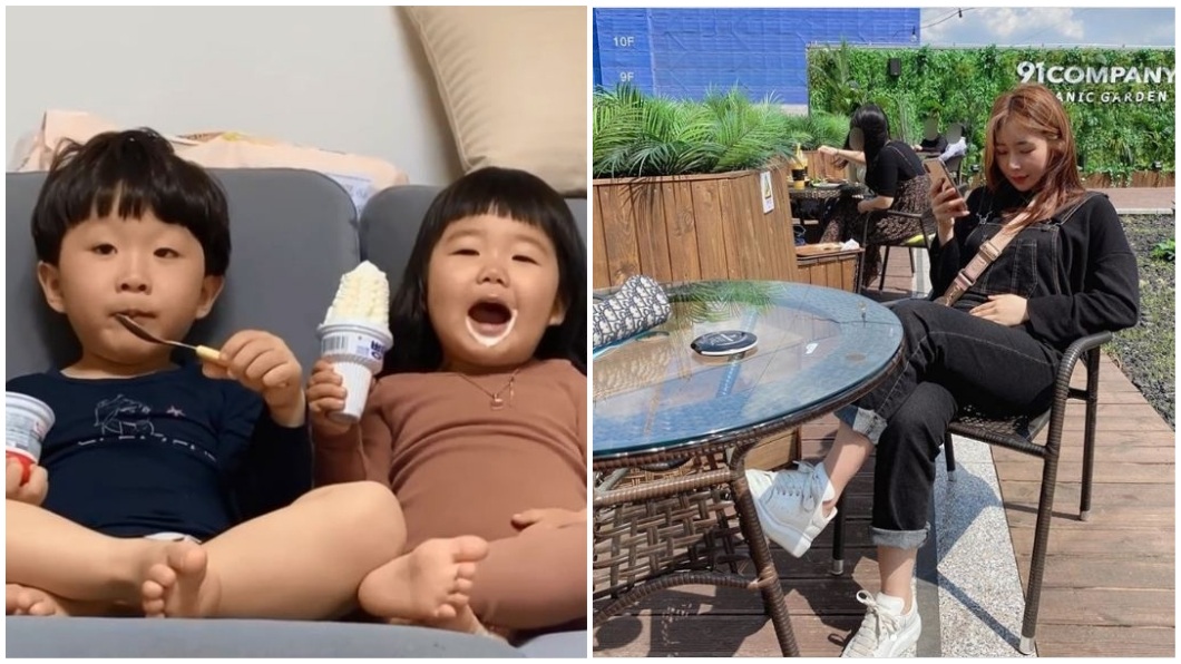 網友驚訝的是,孩子的嗎嗎超年輕,高顏值且身材看不出生過孩子。(圖/翻攝自IG合成)