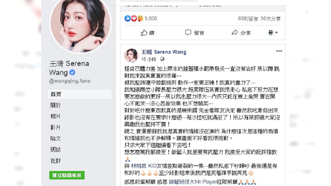 圖/翻攝自王晴臉書