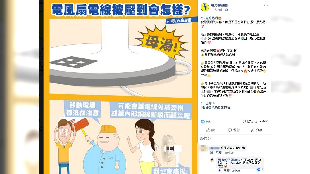 (圖/翻攝自台電粉專「電力粉絲團」)