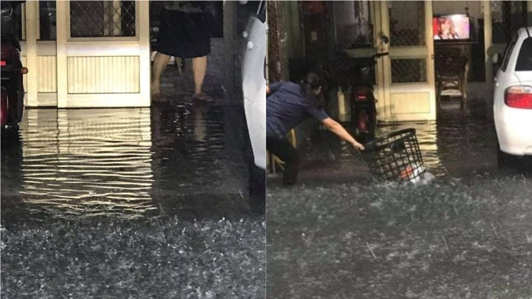 雷雨彈開炸!台中車站樓梯變瀑布、仁愛醫院機車泡水裡