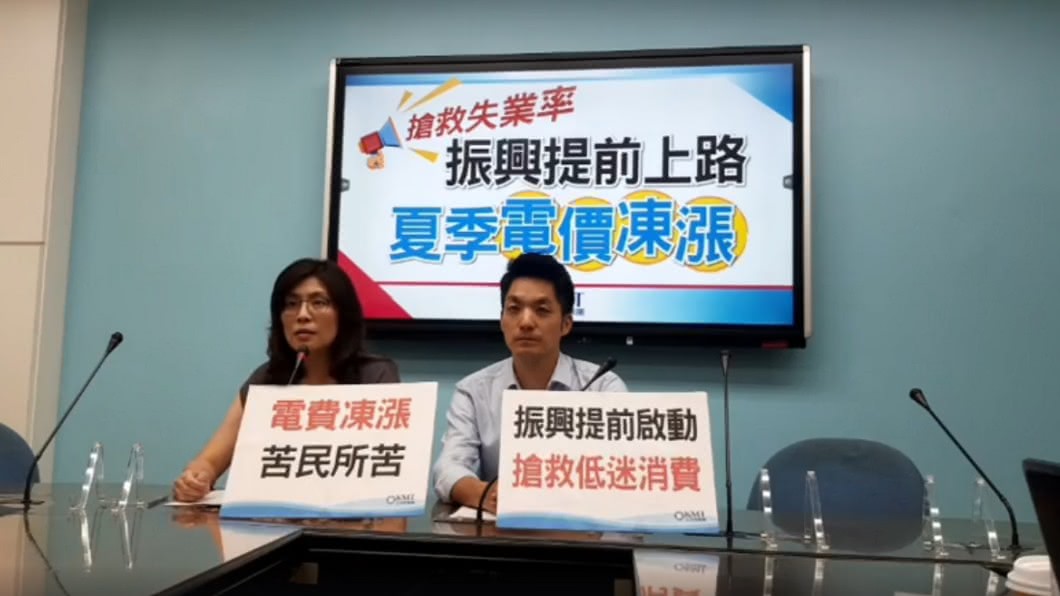 鄭麗文和蔣萬安召開「振興提前上路 夏季電價凍漲」記者會。(圖/翻攝自鄭麗文臉書)