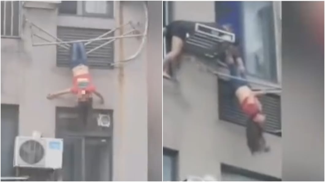 嫩妹倒掛8樓外牆狂晃…義勇男翻牆神救援 背後原因曝光