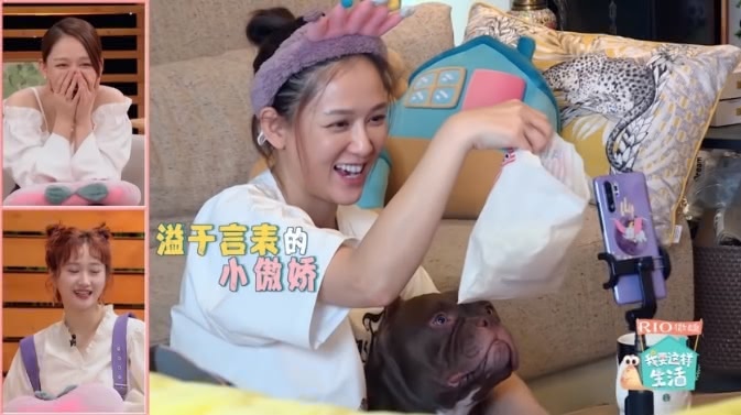 陳喬恩在實境秀上與男友艾倫的甜蜜視訊,打趴一票看衰她感情生活的酸民。(翻攝自《我要這樣生活》)