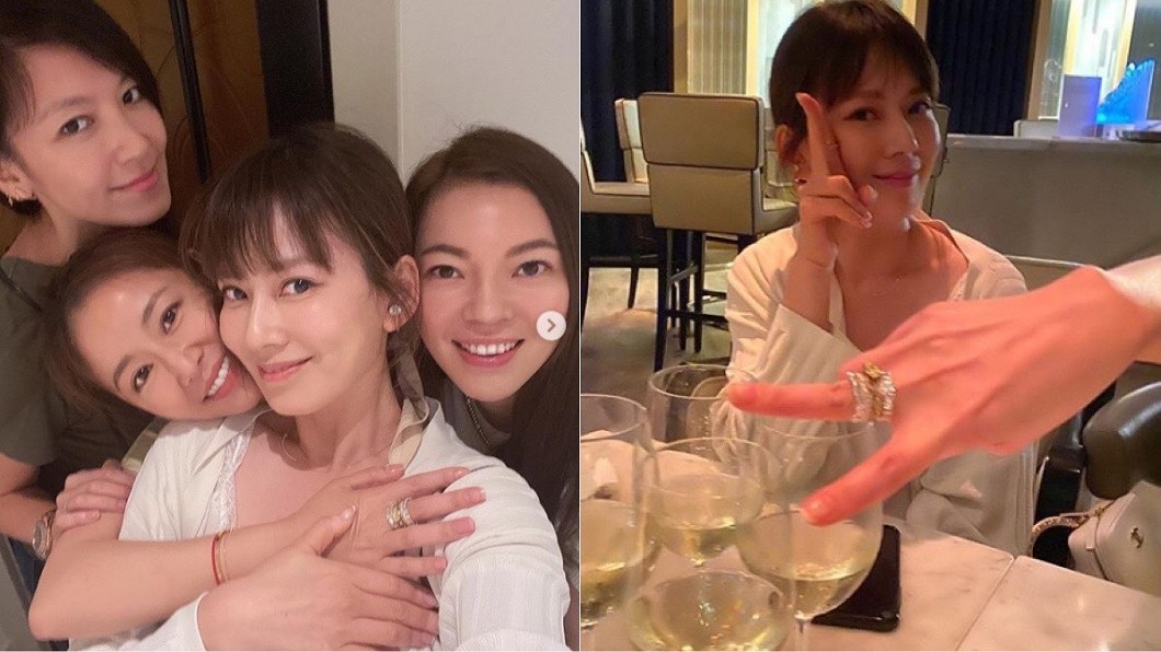 Melody曬出的姐妹合照中,林心如手上的大鑽戒相當吸睛。(圖/翻攝自Melody IG)