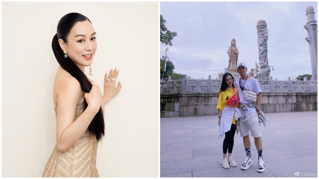 49歲的香港女星鍾麗緹和小她12歲的夫婿張倫碩感情甜蜜。（圖／翻攝自微博）