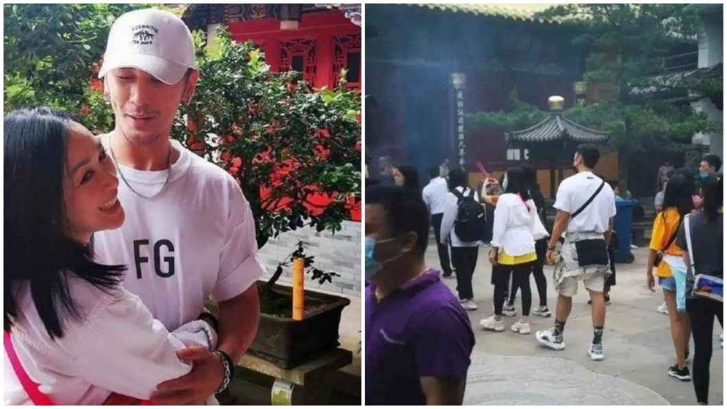 2人近日被目擊現身在浙江普陀山。(圖/翻攝自微博)