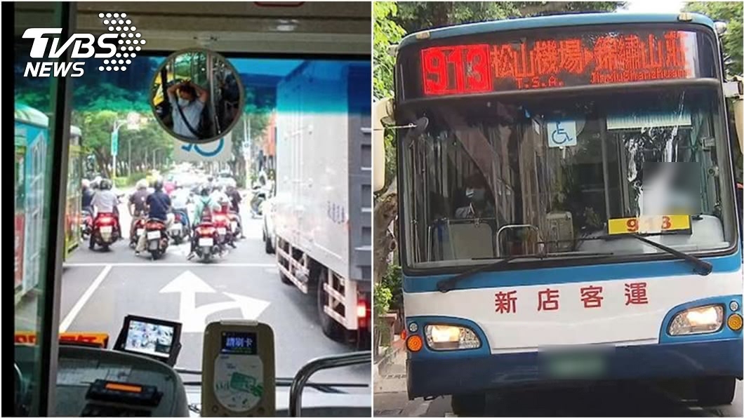 當事司機(左圖);913線新店客運示意圖,非當事司機。(右圖)。(圖/TVBS)