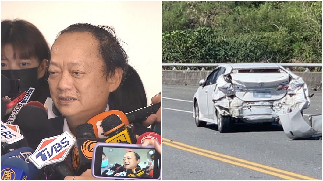 葉金川駕車出遊遭貨車追撞 胸悶急送醫