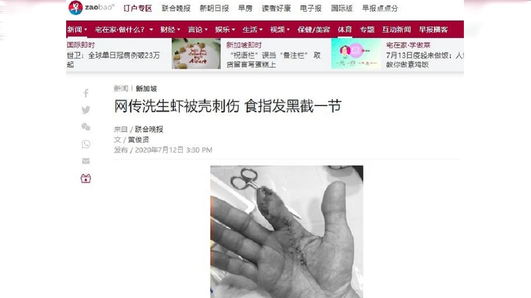 圖經變色處理。(圖/翻攝自新加坡聯合早報網站)