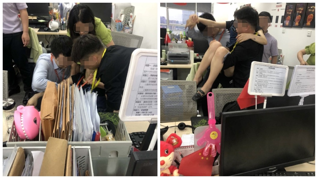 據悉當天有7名員工遭到懲處,有2名女員工因此暈倒送醫。(圖/翻攝自微博)
