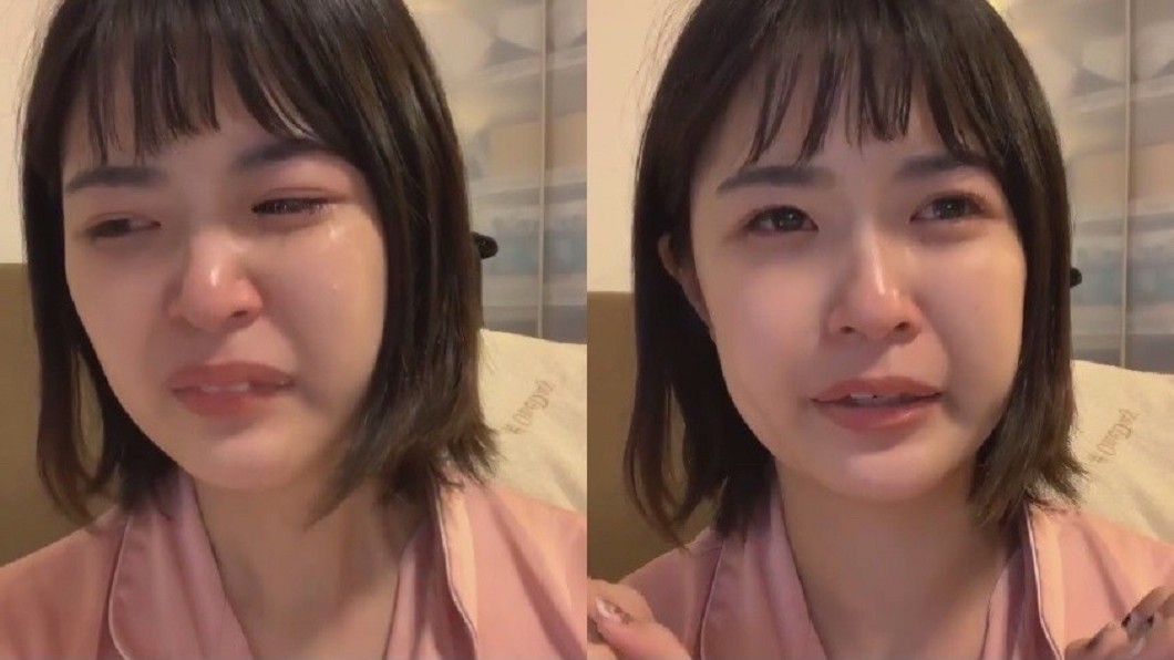 小貓在直播中淚崩。（圖／翻攝自小貓。dear Rui Gallery臉書）