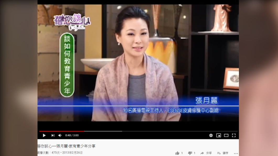 張月麗事業一帆風順,感情路卻走得顛簸。(圖/翻攝自YouTube)