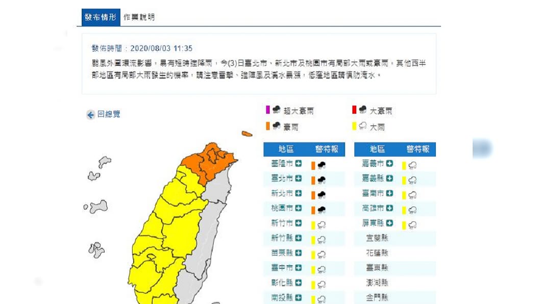 (圖/翻攝自中央氣象局網站)