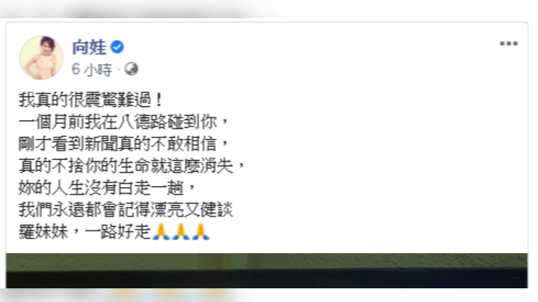 向娃1個月前才巧遇羅霈穎。（圖／翻攝自向娃臉書）