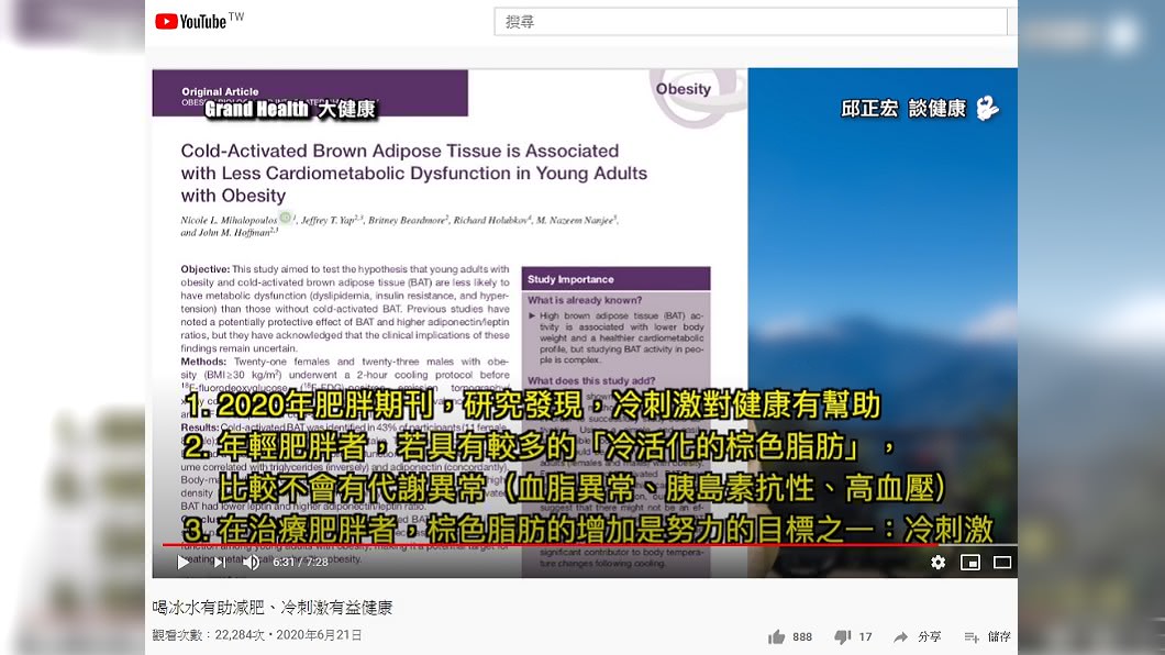 （圖／翻攝自YouTube頻道《Grand Health 大健康》）