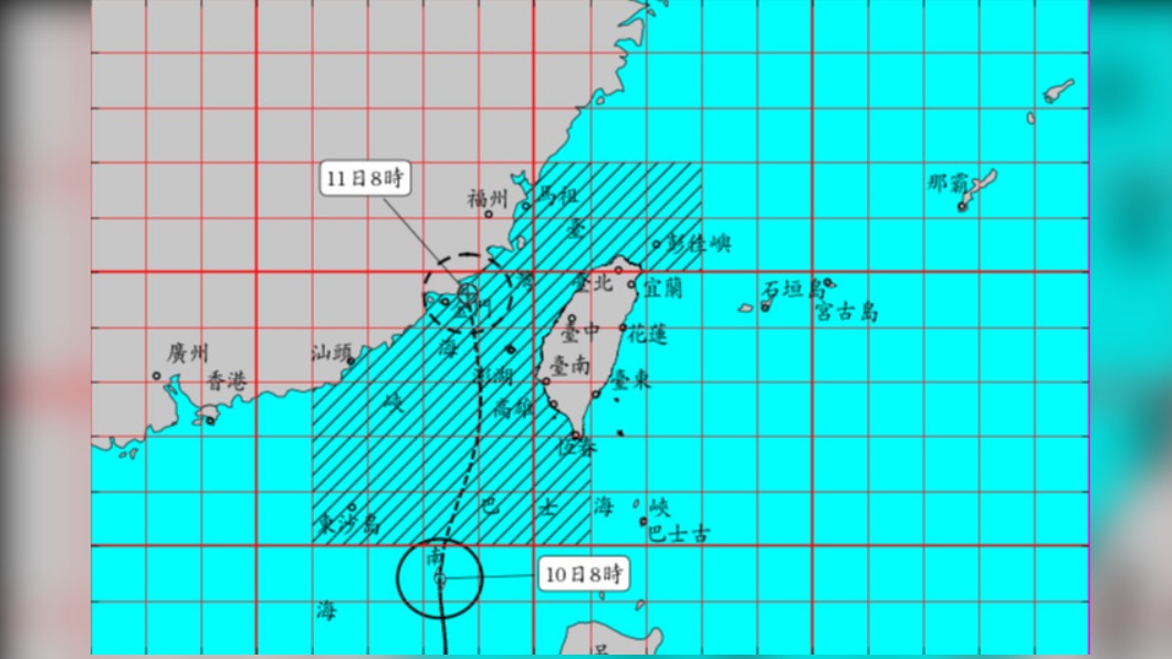 颱風「米克拉」海陸警齊發。（圖／中央氣象局）