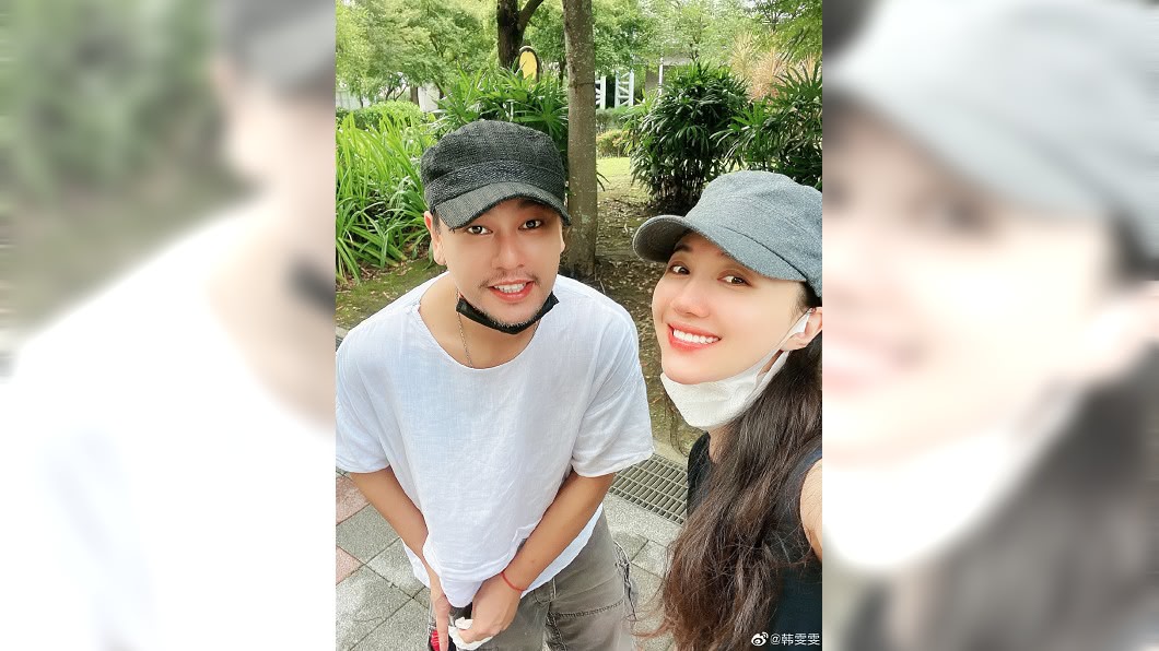 朱孝天因疫情和妻子韓雯雯分離了185天,直到近日才重逢。(圖/翻攝自韓雯雯微博)