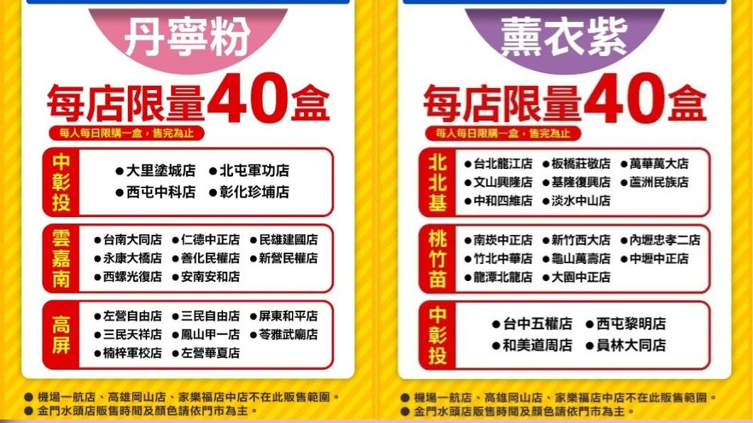 大樹藥局今於限定門市開賣「粉紫」2色口罩。(圖/翻攝自大樹藥局官網)