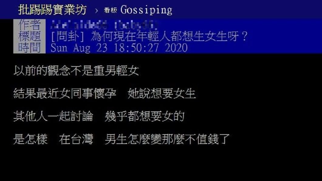 為何現代人生女兒的意願提高,網友揭露2大關鍵原因。(圖/翻攝自PTT)