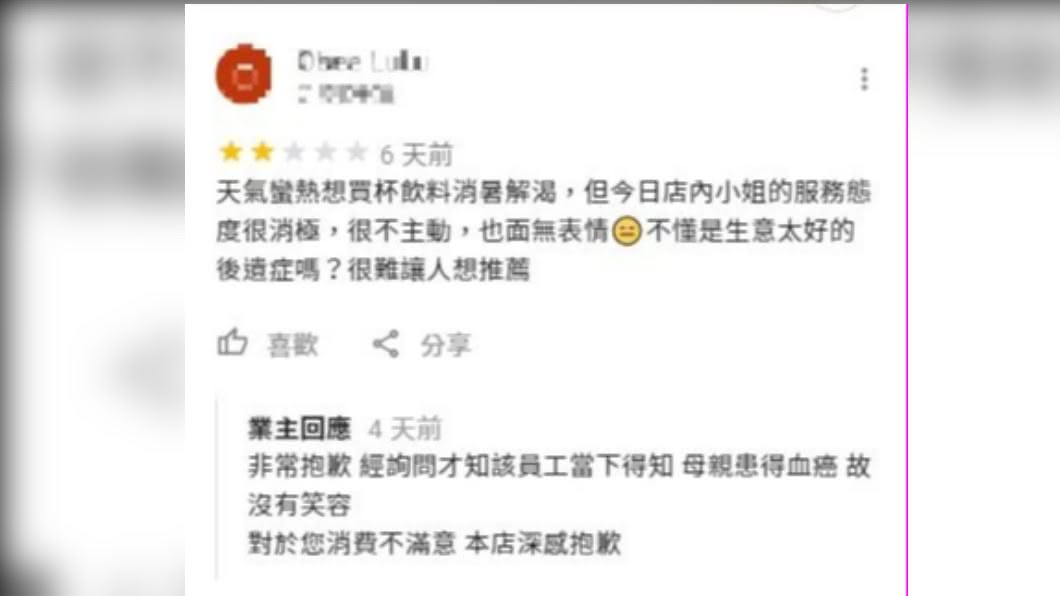 業主親自回應負評留言。(圖/翻攝自Google評論區)