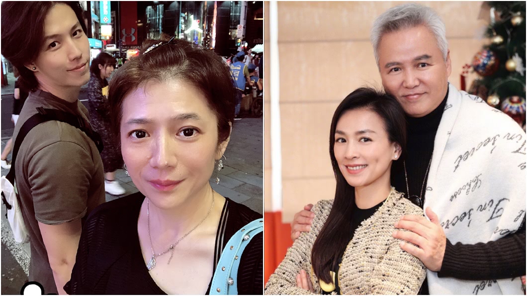 林瑞陽前妻曾哲貞和兒子林禹(右圖)、林瑞陽和妻子張庭(左圖)。(圖/翻攝自林禹微博、張庭微博)