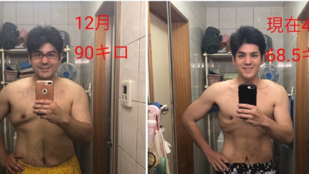 Ruibosu放上減肥歷程照。(圖/翻攝自Ruibosu推特)
