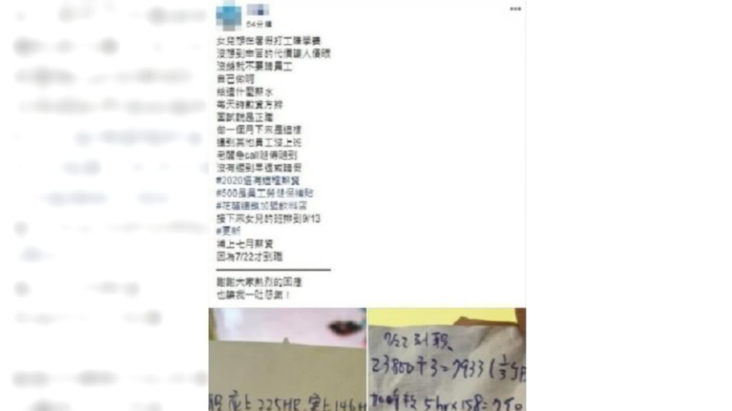 這名媽媽曬出老闆寫給女兒的薪資算法。(圖/翻攝自爆怨公社網站)