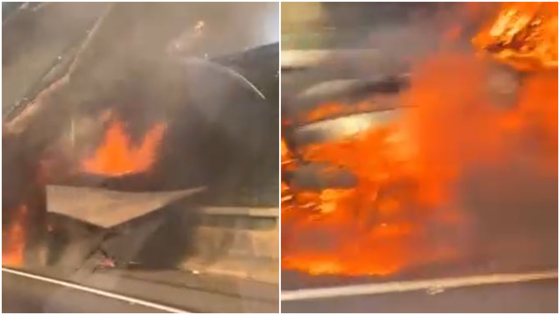 國1北上彰化段火燒車 小客車成火球駕駛驚逃