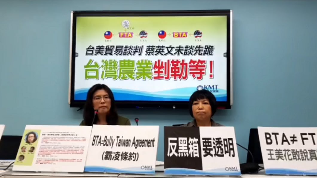 台美若簽BTA　國民黨團：必須先送立法院審查